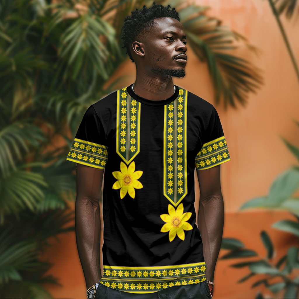 Ethiopian Enkutatash T shirt Black Adey Flower Tilet Habesha Inspired