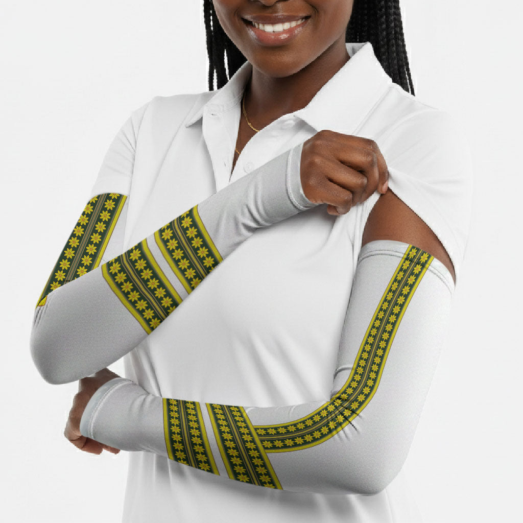 Ethiopian Enkutatash Arm Sleeves White Adey Flower Tilet Habesha Inspired
