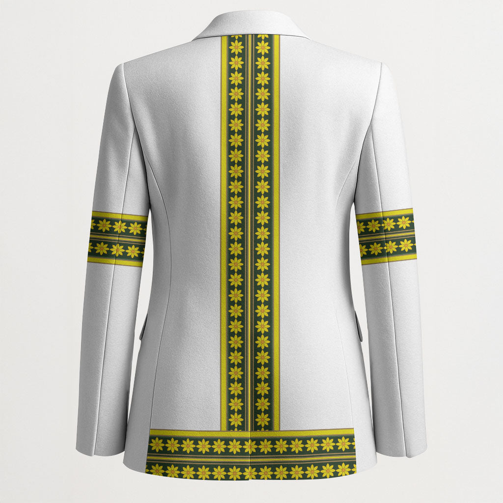 Ethiopian Enkutatash Blazer White Adey Flower Tilet Habesha Inspired