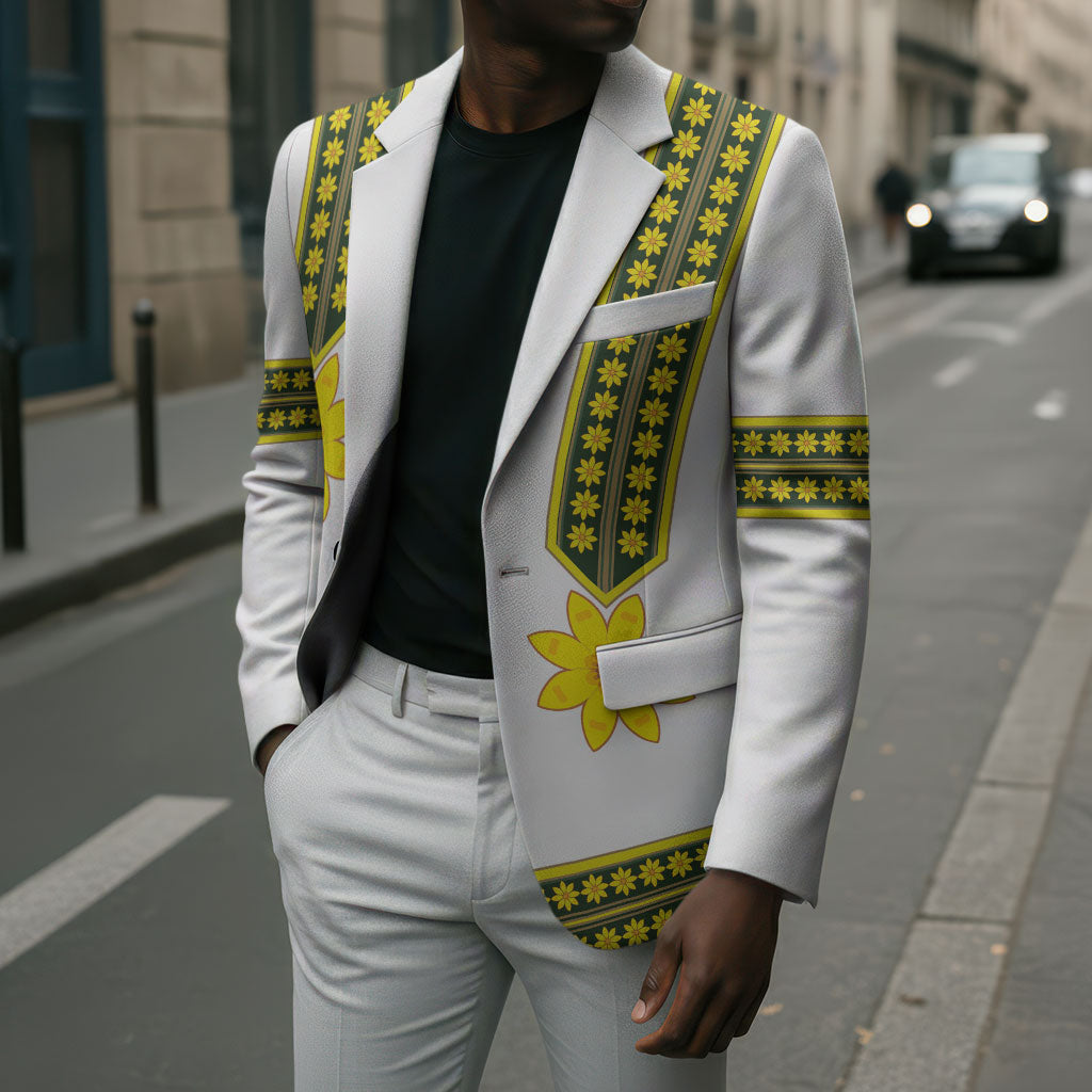 Ethiopian Enkutatash Blazer White Adey Flower Tilet Habesha Inspired