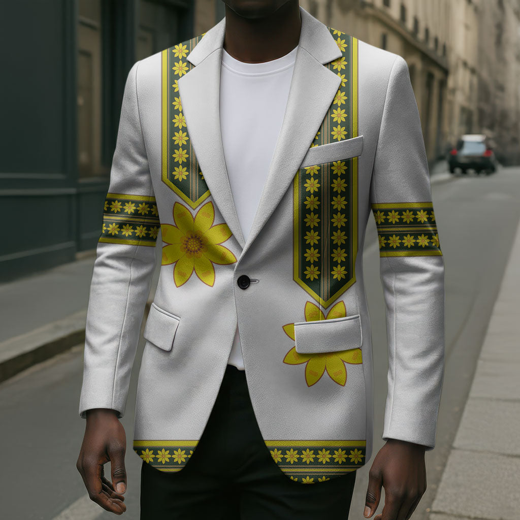 Ethiopian Enkutatash Blazer White Adey Flower Tilet Habesha Inspired