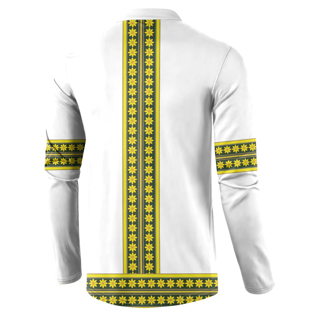 Ethiopian Enkutatash Button Sweatshirt White Adey Flower Tilet Habesha Inspired