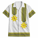 Ethiopian Enkutatash Hawaiian Shirt White Adey Flower Tilet Habesha Inspired