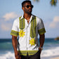 Ethiopian Enkutatash Hawaiian Shirt White Adey Flower Tilet Habesha Inspired