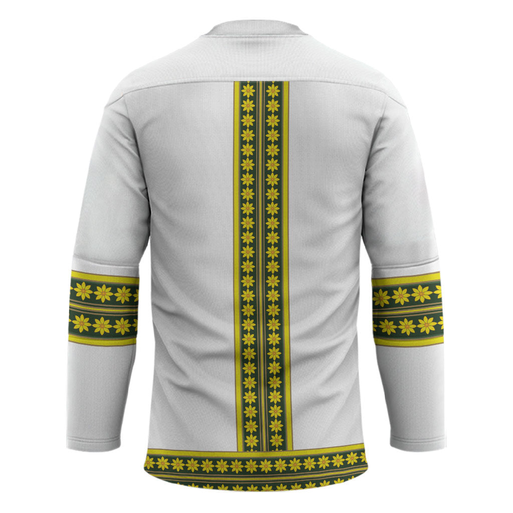 Ethiopian Enkutatash Hockey Jersey White Adey Flower Tilet Habesha Inspired