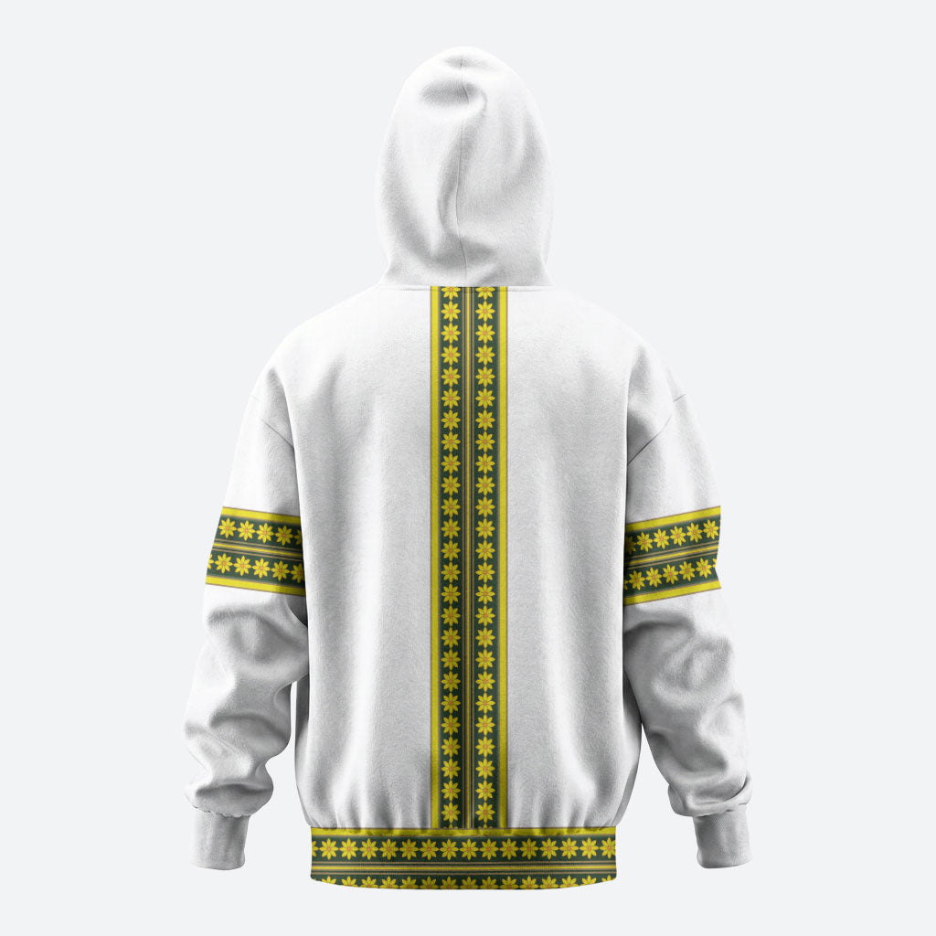 Ethiopian Enkutatash Hoodie White Adey Flower Tilet Habesha Inspired