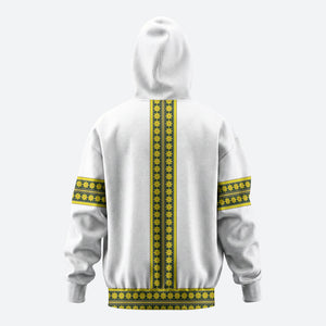 Ethiopian Enkutatash Hoodie White Adey Flower Tilet Habesha Inspired