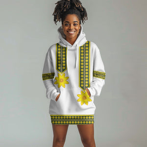 Ethiopian Enkutatash Hoodie Dress White Adey Flower Tilet Habesha Inspired