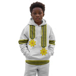 Ethiopian Enkutatash Kid Hoodie White Adey Flower Tilet Habesha Inspired