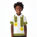 Ethiopian Enkutatash Kid Polo Shirt White Adey Flower Tilet Habesha Inspired