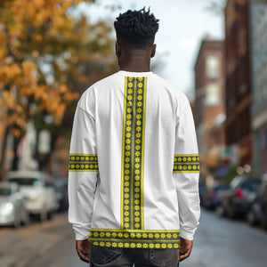 Ethiopian Enkutatash Long Sleeve Shirt White Adey Flower Tilet Habesha Inspired