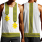 Ethiopian Enkutatash Men Tank Top White Adey Flower Tilet Habesha Inspired