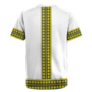 Ethiopian Enkutatash Rugby Jersey White Adey Flower Tilet Habesha Inspired