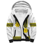 Ethiopian Enkutatash Sherpa Hoodie White Adey Flower Tilet Habesha Inspired