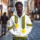 Ethiopian Enkutatash Zip Hoodie White Adey Flower Tilet Habesha Inspired