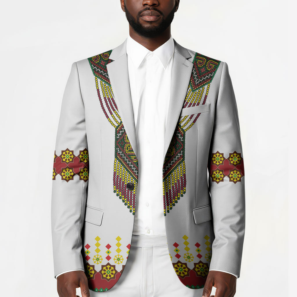 Ethiopian Enkutatash Personalized Blazer Traditional Habesha Glass D'va Necklace Inspired