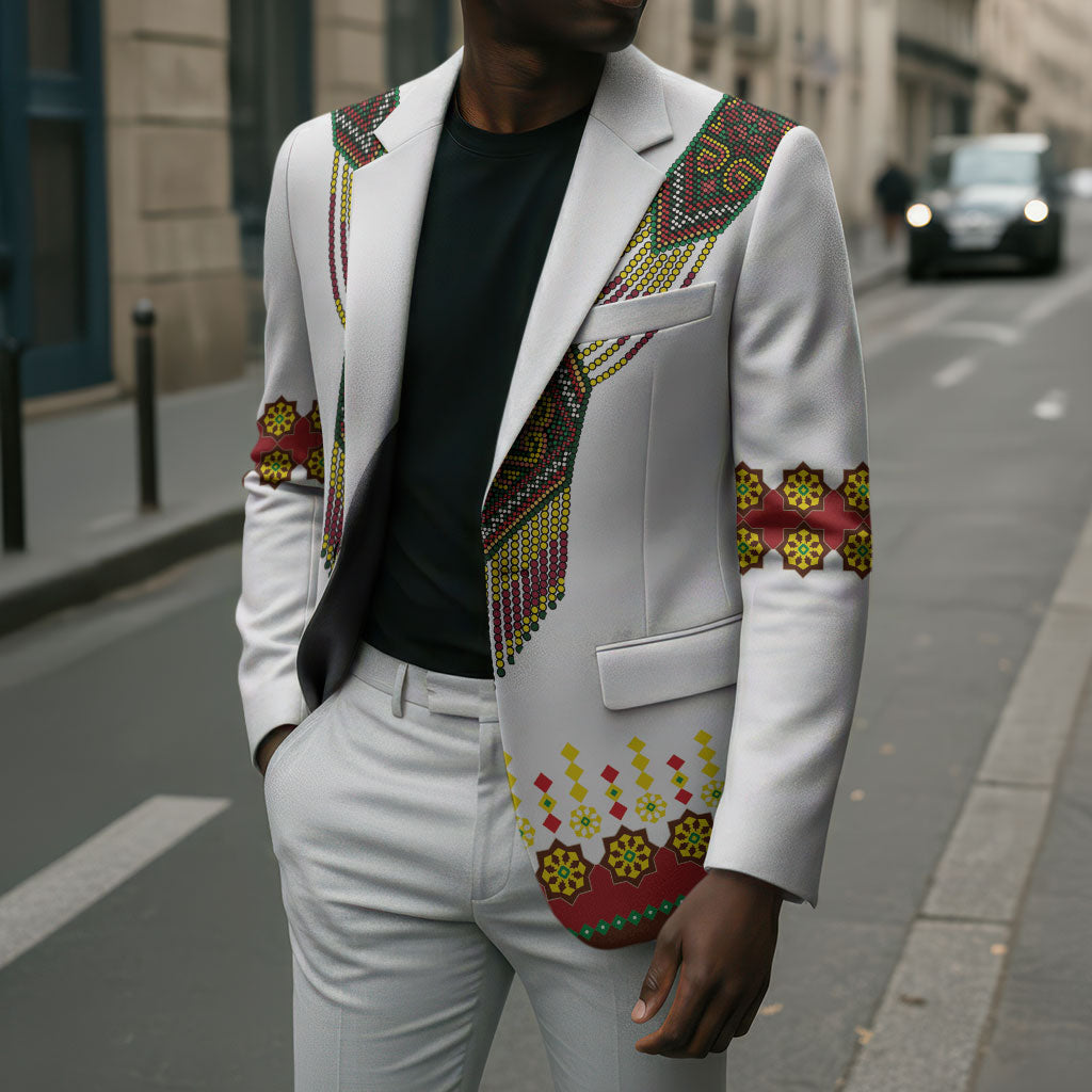 Ethiopian Enkutatash Personalized Blazer Traditional Habesha Glass D'va Necklace Inspired