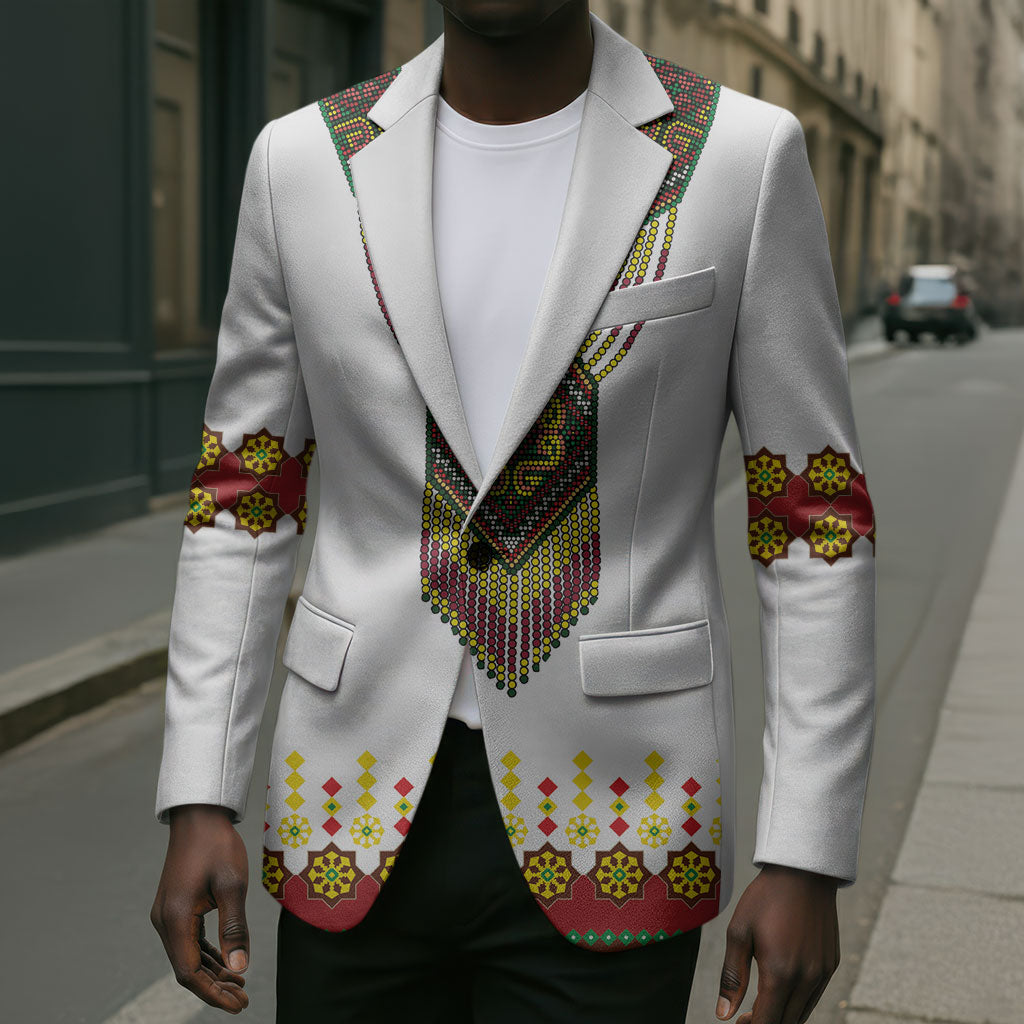 Ethiopian Enkutatash Personalized Blazer Traditional Habesha Glass D'va Necklace Inspired