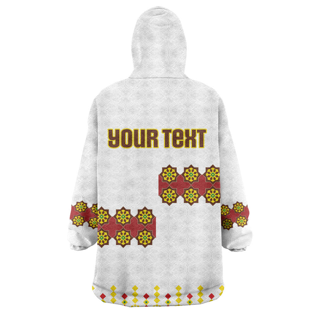 Ethiopian Enkutatash Personalized Kid Wearable Blanket Hoodie Traditional Habesha Glass D'va Necklace Inspired