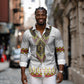 Ethiopian Enkutatash Personalized Long Sleeve Button Shirt Traditional Habesha Glass D'va Necklace Inspired