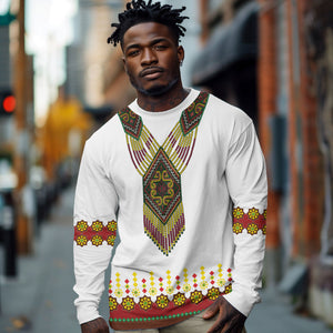 Ethiopian Enkutatash Personalized Long Sleeve Shirt Traditional Habesha Glass D'va Necklace Inspired
