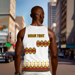 Ethiopian Enkutatash Personalized Men Tank Top Traditional Habesha Glass D'va Necklace Inspired