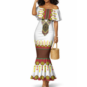 Ethiopian Enkutatash Personalized Mermaid Dress Traditional Habesha Glass D'va Necklace Inspired