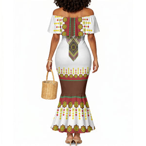 Ethiopian Enkutatash Personalized Mermaid Dress Traditional Habesha Glass D'va Necklace Inspired