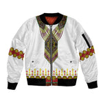 Ethiopian Enkutatash Personalized Sleeve Zip Bomber Jacket Traditional Habesha Glass D'va Necklace Inspired