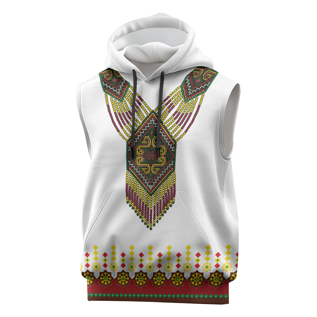 Ethiopian Enkutatash Personalized Sleeveless Hoodie Traditional Habesha Glass D'va Necklace Inspired