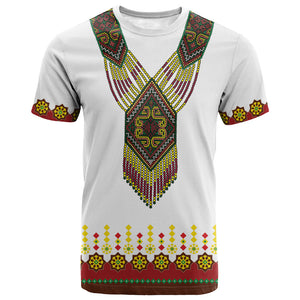 Ethiopian Enkutatash Personalized T shirt Traditional Habesha Glass D'va Necklace Inspired