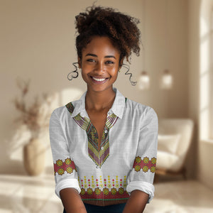 Ethiopian Enkutatash Personalized Women Casual Shirt Traditional Habesha Glass D'va Necklace Inspired