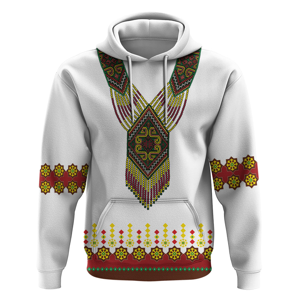 Ethiopian Enkutatash Personalized Zip Hoodie Traditional Habesha Glass D'va Necklace Inspired