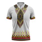 Ethiopian Enkutatash Personalized Zipper Polo Shirt Traditional Habesha Glass D'va Necklace Inspired