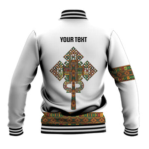 Ethiopian Enkutatash Personalized Baseball Jacket Traditional Habesha Pattern