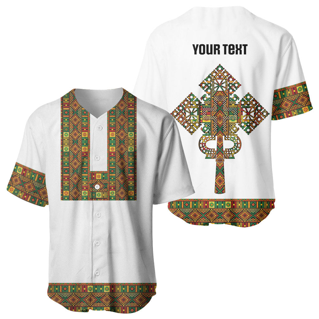 Ethiopian Enkutatash Personalized Baseball Jersey Traditional Habesha Pattern