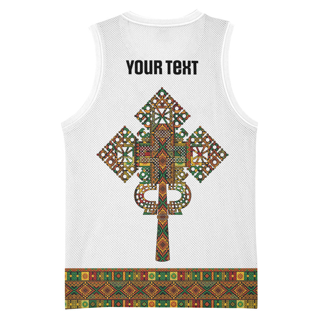 Ethiopian Enkutatash Personalized Basketball Jersey Traditional Habesha Pattern