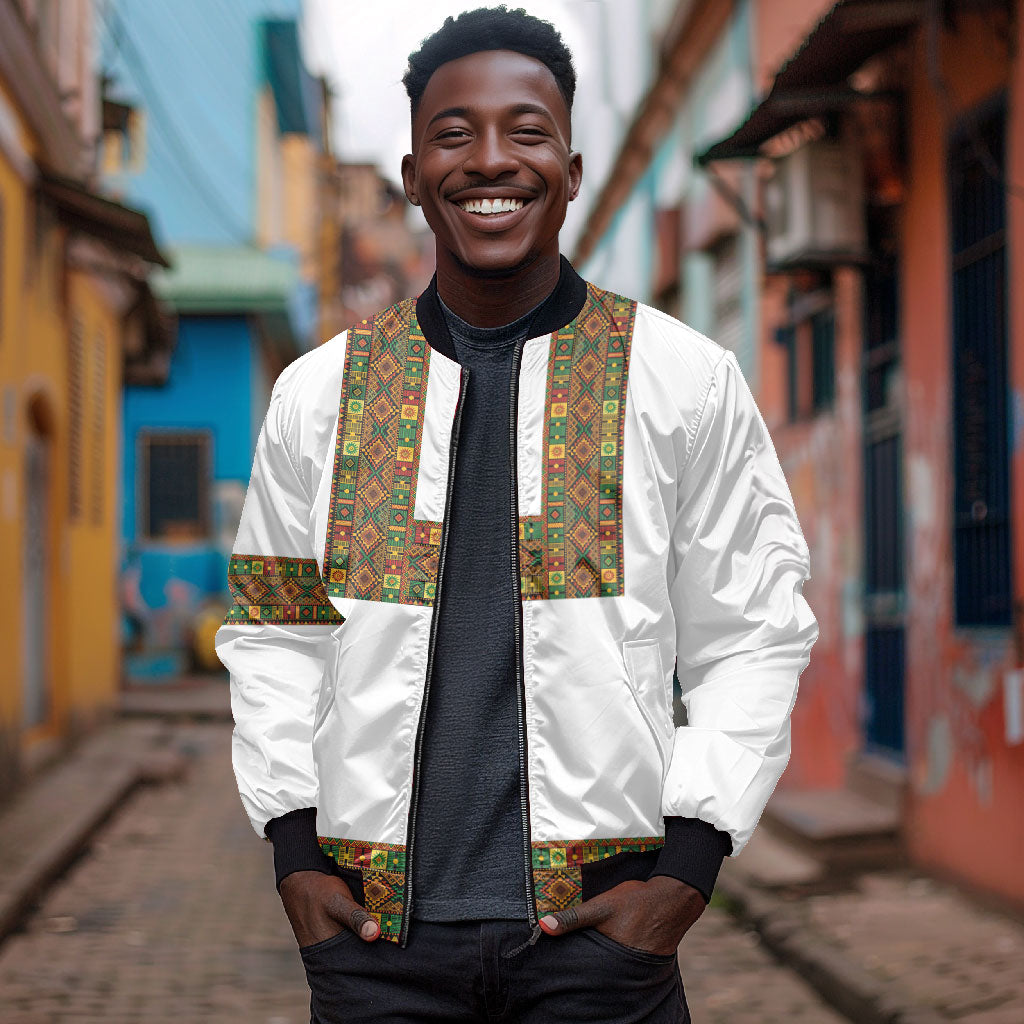 Ethiopian Enkutatash Personalized Bomber Jacket Traditional Habesha Pattern