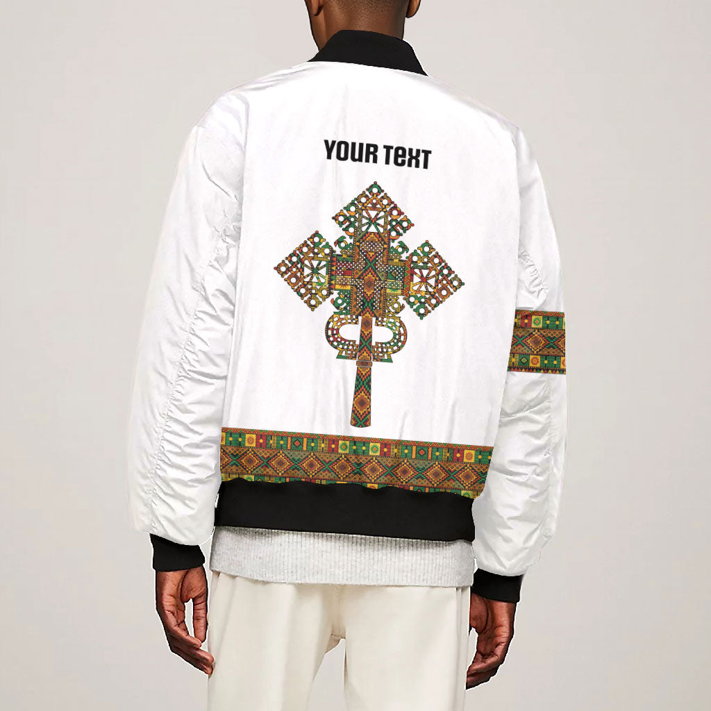 Ethiopian Enkutatash Personalized Bomber Jacket Traditional Habesha Pattern