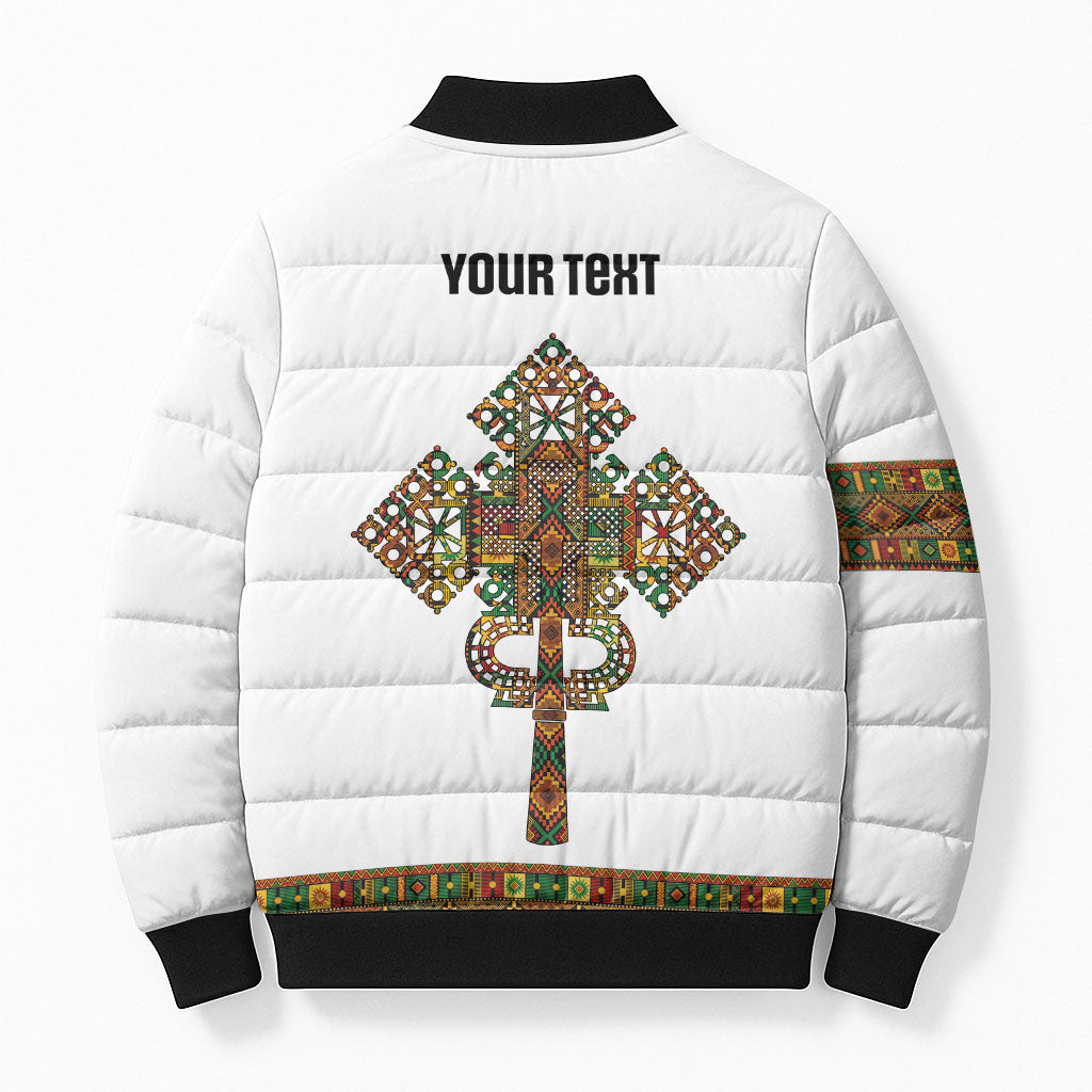 Ethiopian Enkutatash Personalized Bomber Puffer Jacket Traditional Habesha Pattern