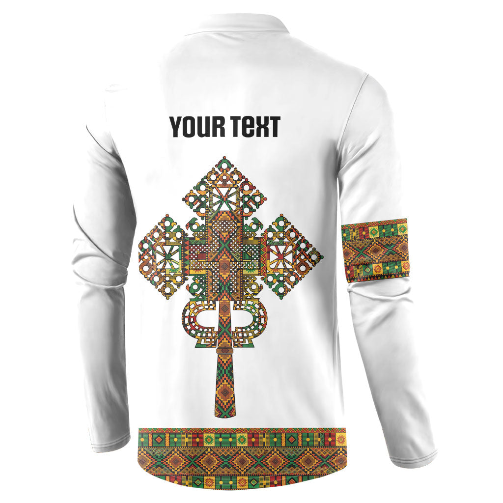 Ethiopian Enkutatash Personalized Button Sweatshirt Traditional Habesha Pattern
