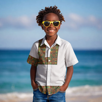 Ethiopian Enkutatash Personalized Kid Hawaiian Shirt Traditional Habesha Pattern