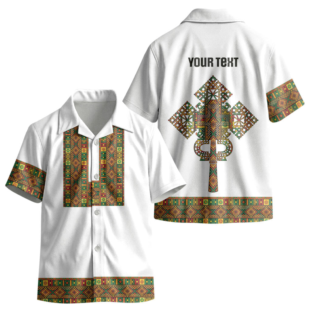 Ethiopian Enkutatash Personalized Kid Hawaiian Shirt Traditional Habesha Pattern