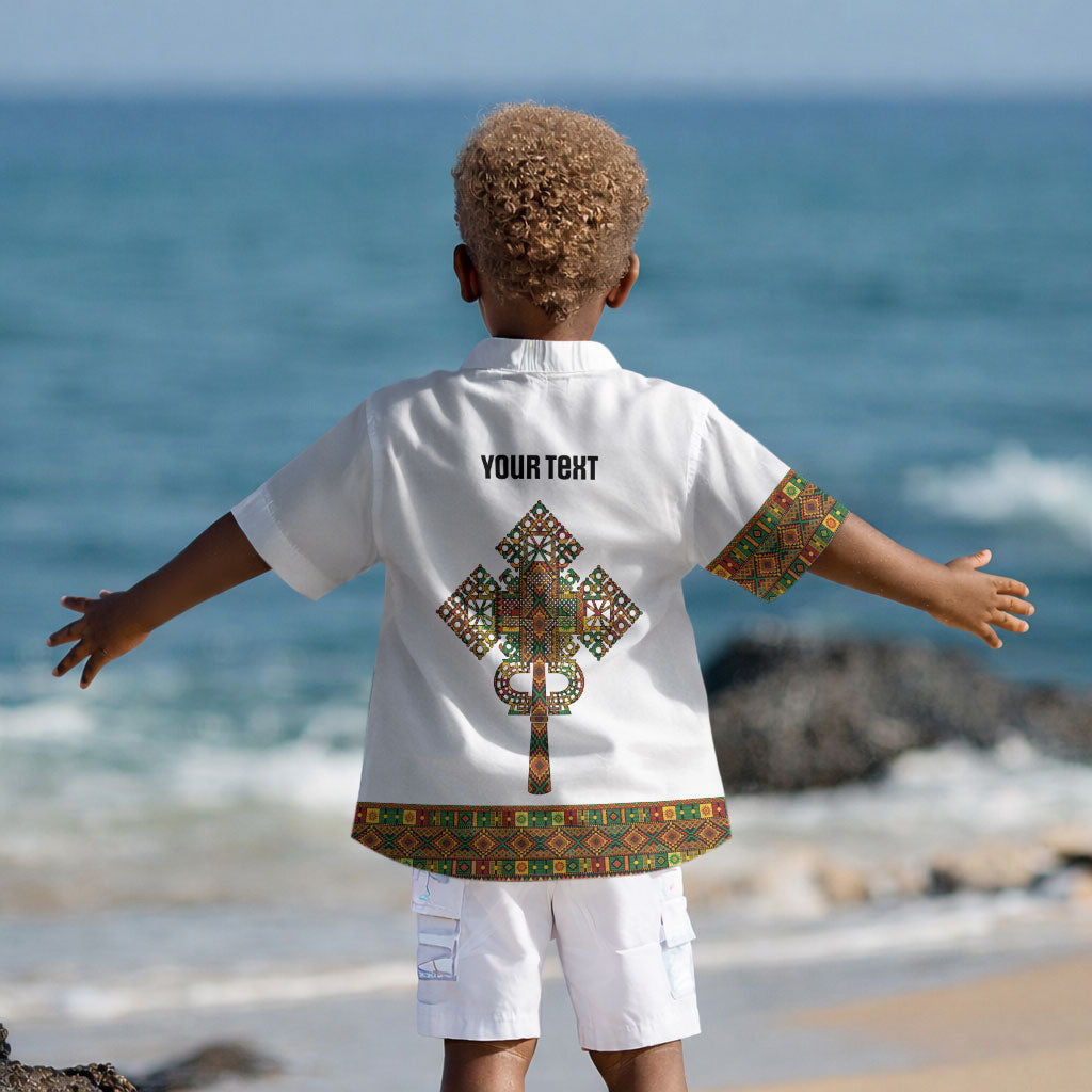 Ethiopian Enkutatash Personalized Kid Hawaiian Shirt Traditional Habesha Pattern