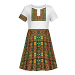 Ethiopian Enkutatash Personalized Kid Short Sleeve Dress Traditional Habesha Pattern
