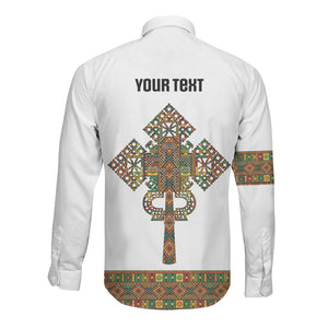 Ethiopian Enkutatash Personalized Long Sleeve Button Shirt Traditional Habesha Pattern