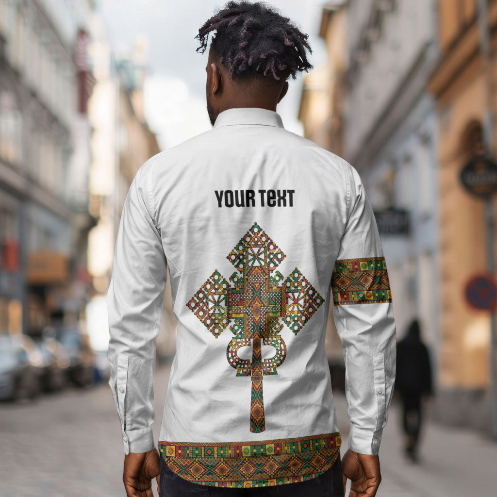 Ethiopian Enkutatash Personalized Long Sleeve Button Shirt Traditional Habesha Pattern