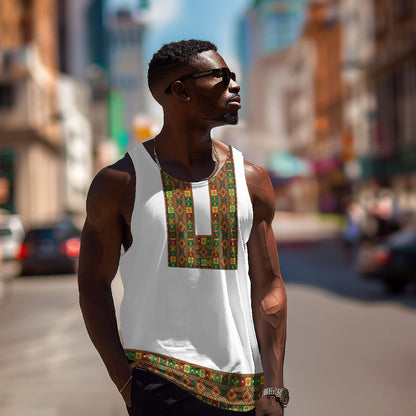 Ethiopian Enkutatash Personalized Men Tank Top Traditional Habesha Pattern
