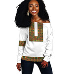 Ethiopian Enkutatash Personalized Off Shoulder Sweater Traditional Habesha Pattern