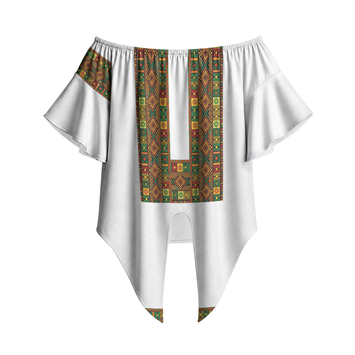 Ethiopian Enkutatash Personalized Off Shoulder Wrap Waist Top Traditional Habesha Pattern
